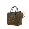 Celine Luggage Micro small model handbag in khaki suede and black leather - 00pp thumbnail