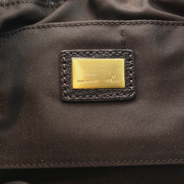 Borsa Fendi Chef in puledro e pelle color prugna - Detail D4