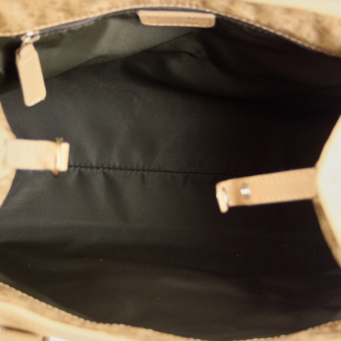 Bolso de mano en lona Monogram y cuero beige - Detail D2