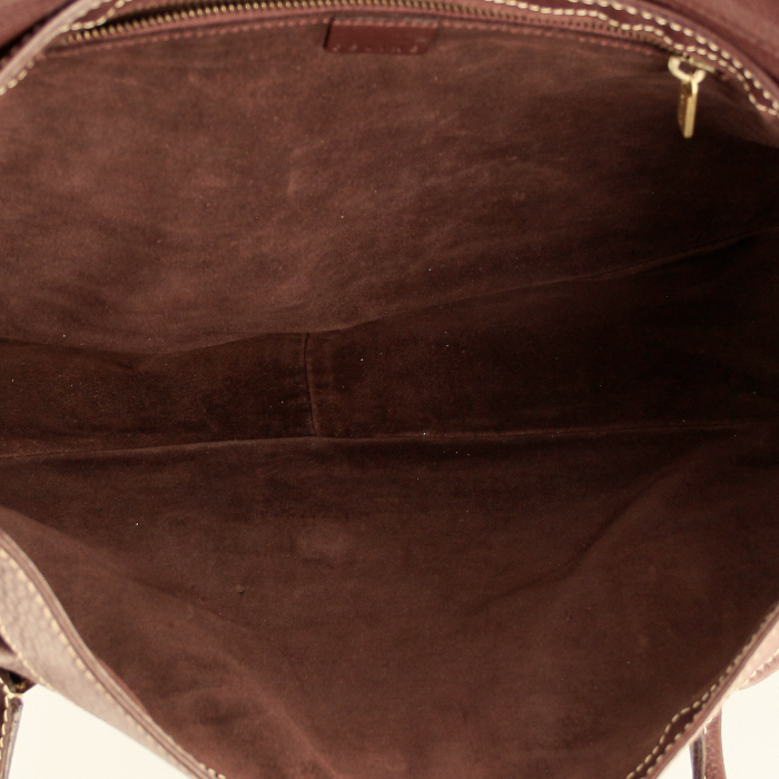 Celine Vintage Handbag in brown grained leather - Detail D2