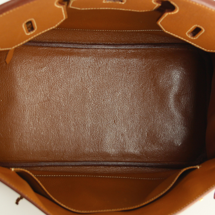 Hermes sac Haut à Courroies 32 cm en cuir gold - Detail D2