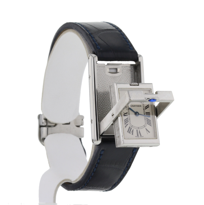 Orologio Cartier Tank Basculante in acciaio - Detail D2