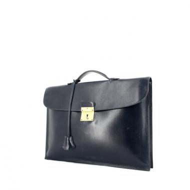 Hermès Serviette Quirus en cuir marine