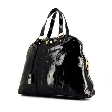 Bolso de mano Yves Saint Laurent Muse modelo grande en charol negro