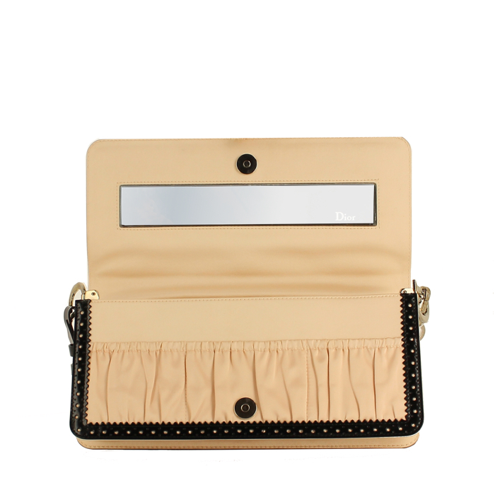 Christian Dior sac en cuir vernis noir et blanc  - Detail D5