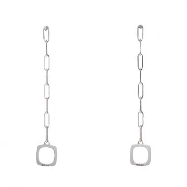 Dinh Van pair of white gold Impression earrings