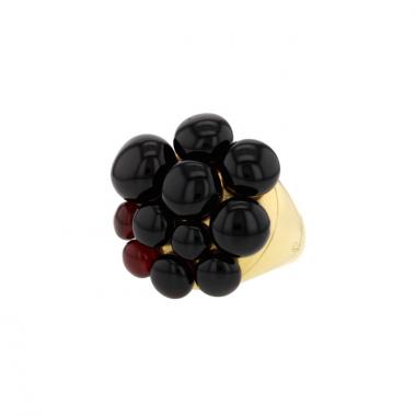 Pomellato yellow gold and garnets Mora ring