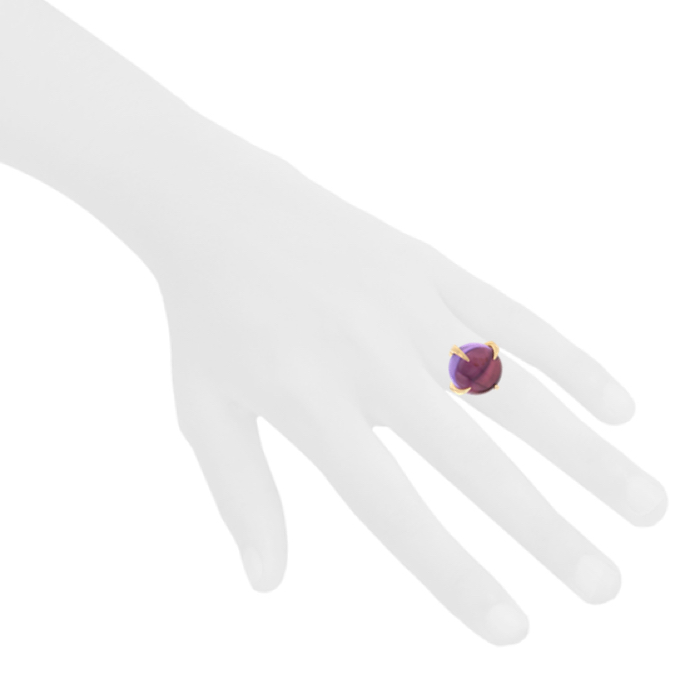 Pomellato bague Veleno en or rose et améthyste - Detail D1