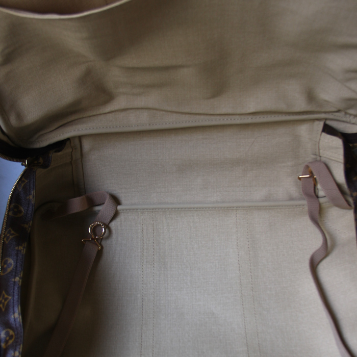 Borsa da viaggio in tela monogram cerata e pelle naturale - Detail D2