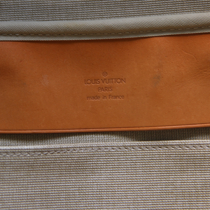 Borsa da viaggio in tela monogram cerata e pelle naturale - Detail D3