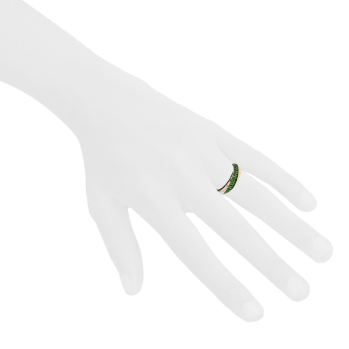 Ring in white gold and tsavorites - Detail D1