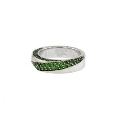 Ring in white gold and tsavorites