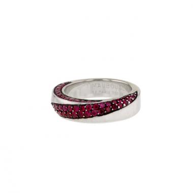 Mauboussin white gold and rubies Serpentine ring