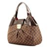Handbag in ebene damier canvas and brown leather - 00pp thumbnail