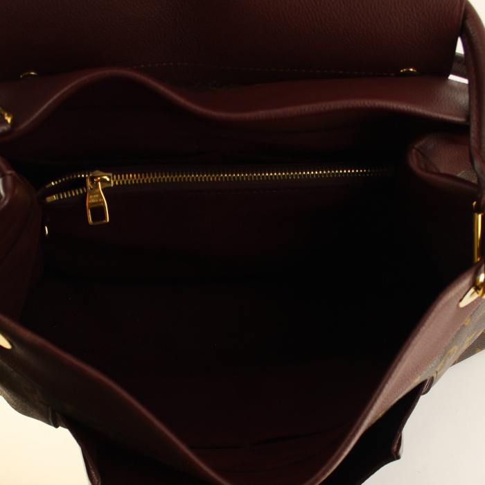 Borsa in tela monogram e pelle bordeaux - Detail D2