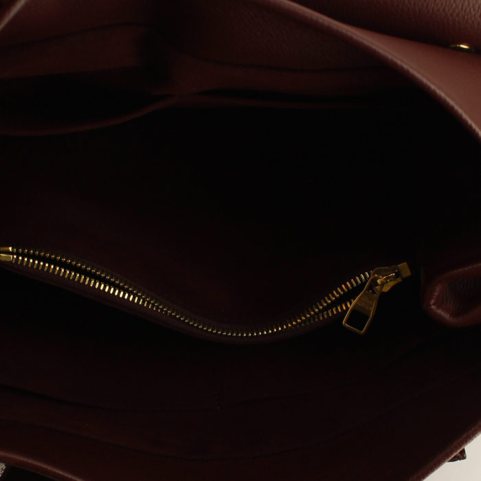 Borsa in tela monogram e pelle bordeaux - Detail D3