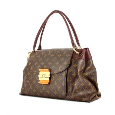 Borsa in tela monogram e pelle bordeaux