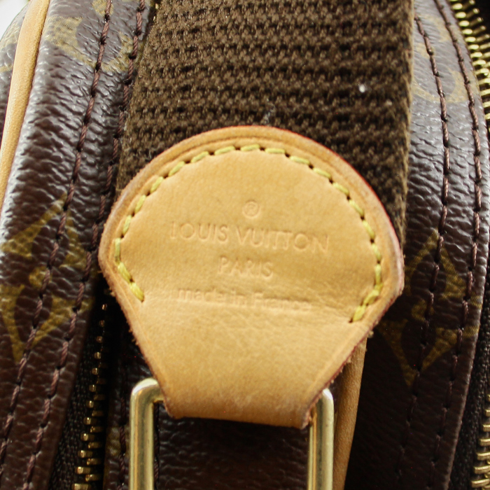 Reporter small model beggar's bag in monogram canvas and natural leather - Detail D4