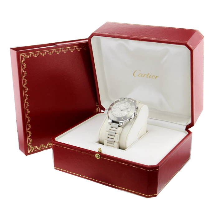 Reloj Cronógrafo brazalete Cartier Chronoscaph Ref. 2424 de acero