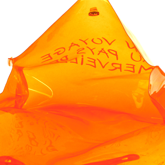 Hermes Kelly 40 cm handbag in orange vinyl - Detail D2