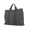Hermes handbag in anthracite grey canvas - 00pp thumbnail