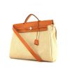 Hermes Herbag shopping bag in beige canvas and natural leather - 00pp thumbnail