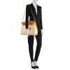 Hermes Herbag shopping bag in beige canvas and natural leather - Detail D1 thumbnail