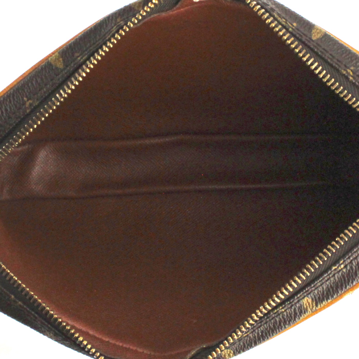 Louis Vuitton pouch in monogram canvas and natural leather - Detail D2