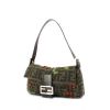 Fendi Baguette handbag in monogram tweed and brown leather - 00pp thumbnail