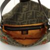 Fendi Baguette handbag in monogram tweed and brown leather - Detail D2 thumbnail