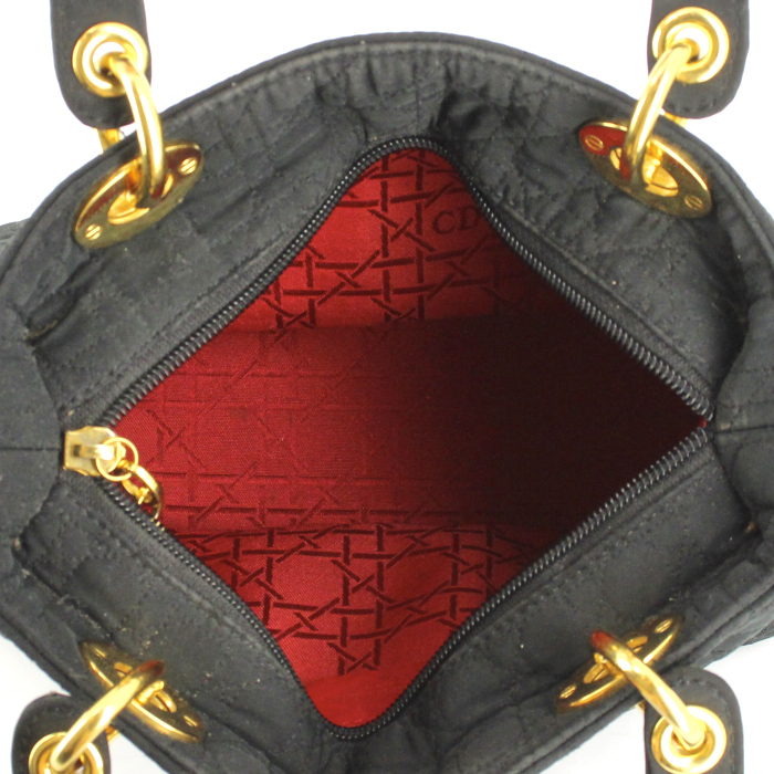 Borsa modello medio in tela cannage nera - Detail D2