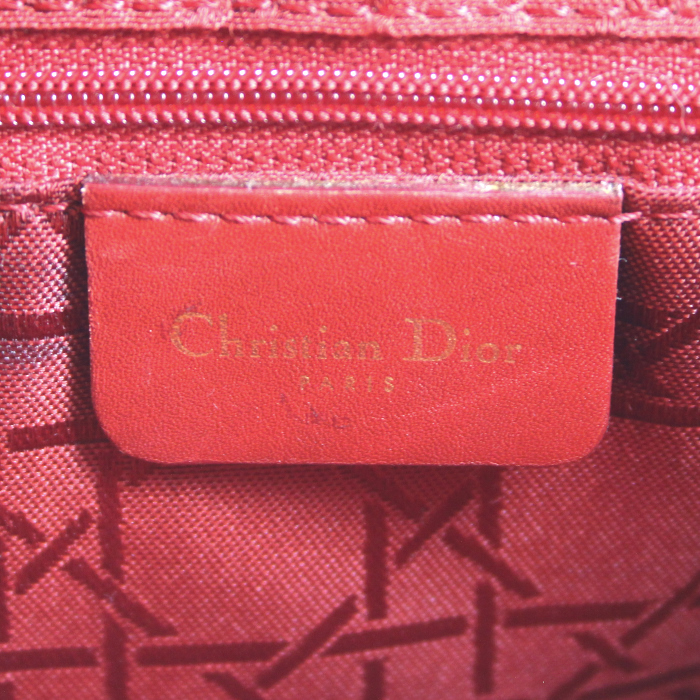 Dior medium model handbag in black canvas cannage - Detail D3