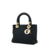 Bolso de mano Dior modelo pequeño en lona cannage negra - 00pp thumbnail