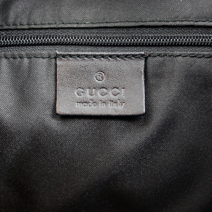 Borsa Gucci Jackie in tela monogram e pelle nera - Detail D3