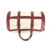 Hermes RD Weekend bag in beige braided horsehair and burgundy leather - 360 Back thumbnail