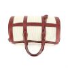 Hermes RD Weekend bag in beige braided horsehair and burgundy leather - 360 Front thumbnail