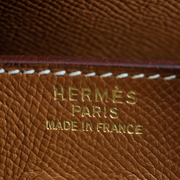 Sac à main Hermes Haut à Courroies en cuir epsom gold - Detail D3