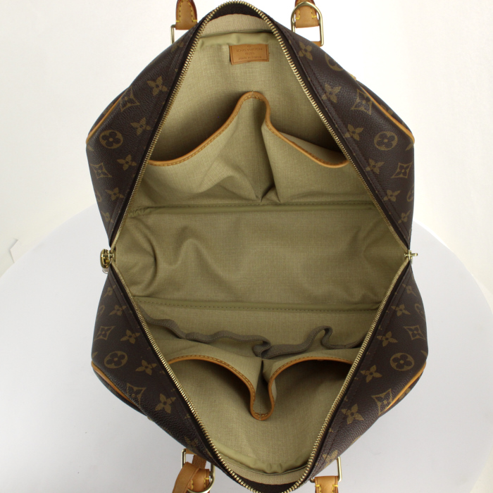 Louis Vuitton Deauville handbag in monogram canvas and natural leather - Detail D2