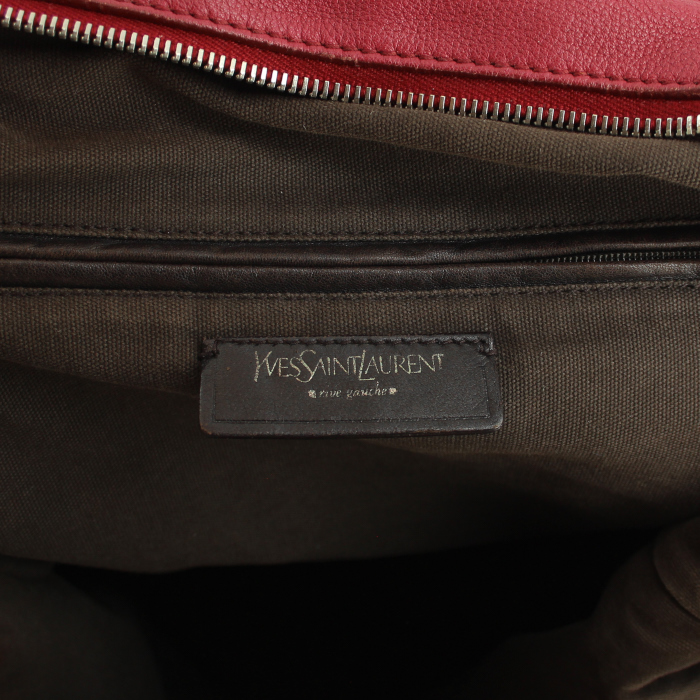 Sac à main Yves Saint Laurent Easy moyen modèle en cuir rouge - Detail D3