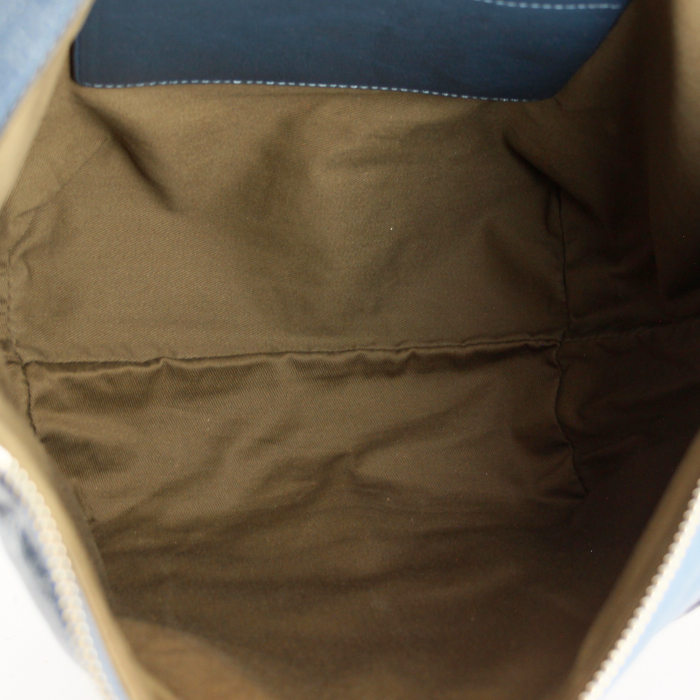 Sac bandoulière Chloé en toile et cuir bleu - Detail D2