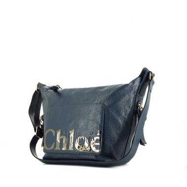 Borsa Chloé a tracolla in tela e pelle blu