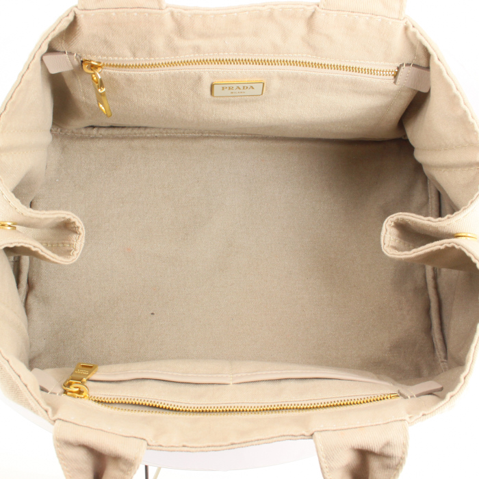 Shopping bag in beige canvas - Detail D2