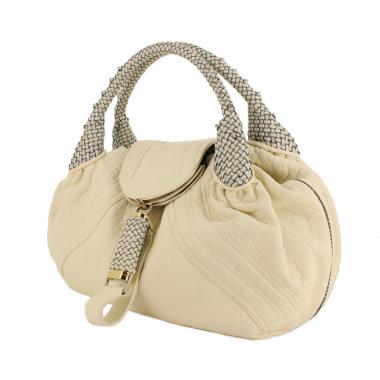 Sac à main Fendi Spy en cuir grainé blanc