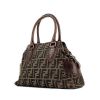 Handbag in khaki logo canvas and brown leather - 00pp thumbnail