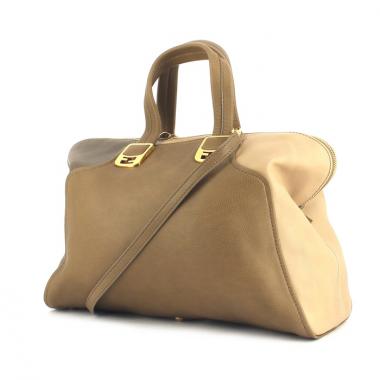 Borsa Fendi Chameleon in pelle tricolore marrone beige e color talpa