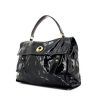Yves Saint Laurent Muse Two large model handbag in patent leather and black suede - 00pp thumbnail