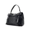 Yves Saint Laurent Muse Two small model handbag in black patent quilted leather and black canvas - 00pp thumbnail