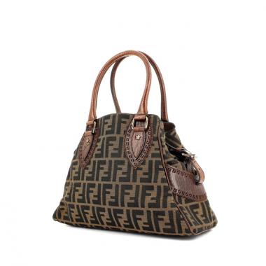 Bolso de mano Fendi en lona Monogram y cuero marrón
