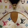 Sac de voyage Louis Vuitton Editions Limitées en toile monogram multicolore blanche et cuir naturel - Detail D3 thumbnail