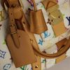 Travel bag in white multicolor monogram canvas and natural leather - Detail D4 thumbnail